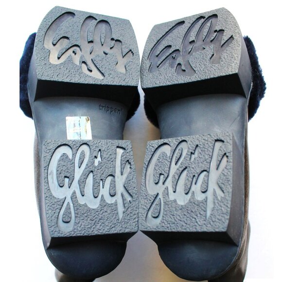 Trippen Sofa F Ankle Boot / Size 40 / US 9 / Black Navy Avant-Garde Fur Platform - Picture 6 of 7